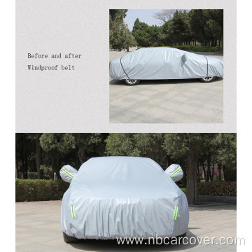 car full cover umbrella silver reflective strip